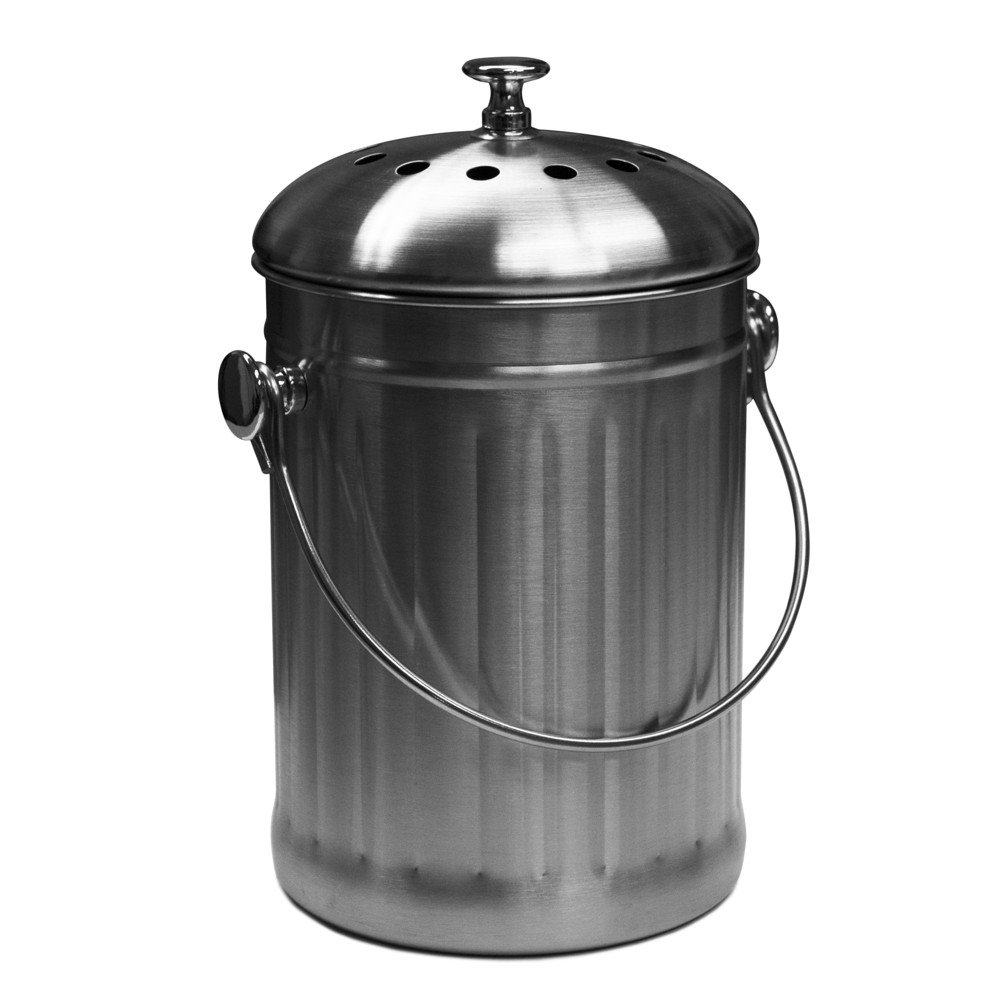 Good Ideas Stainless Steel Kitchen Composter — 3 Quarts, Replaceable Carbon Filter, Model# KA-SS3Q